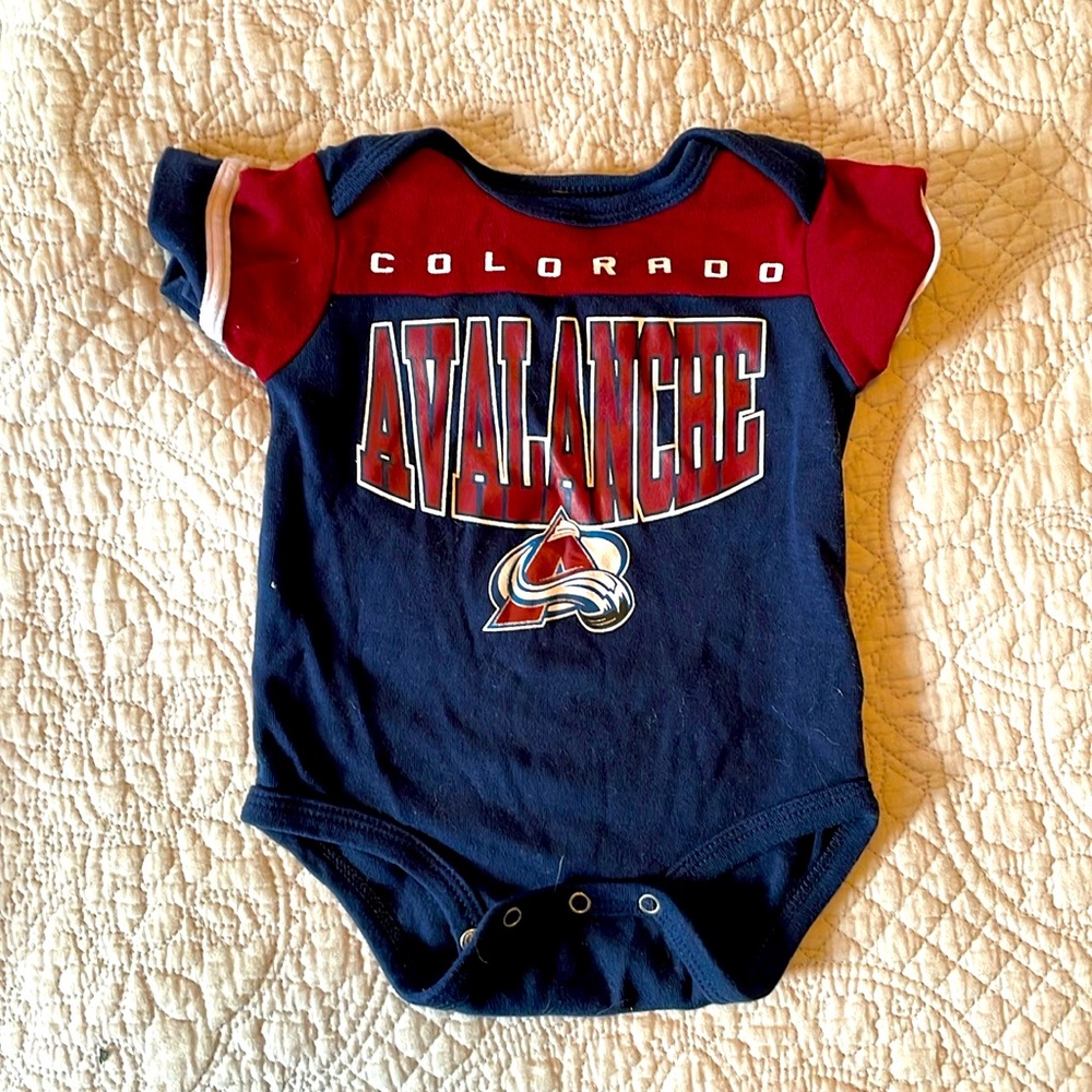 Colorado Avalanche 0-3 month baby onesie.